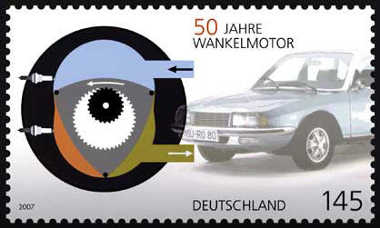 Briefmarke zum Wankel-Jubiläum: "50 Jahre Wankelmotor" feiert die Post ab sofort mit dieser Sonderbriefmarke